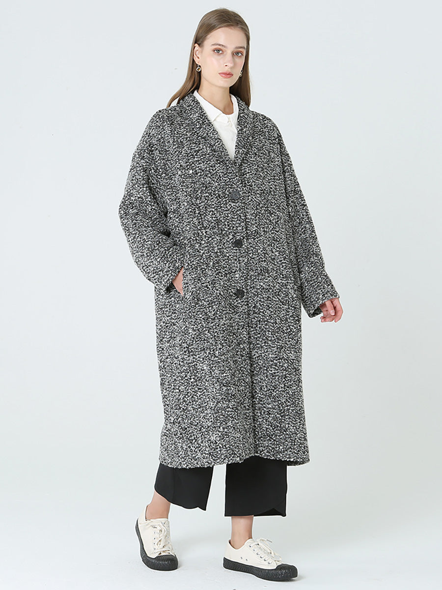 Long Wool Women Winter Long Sleeve Coat M2XL