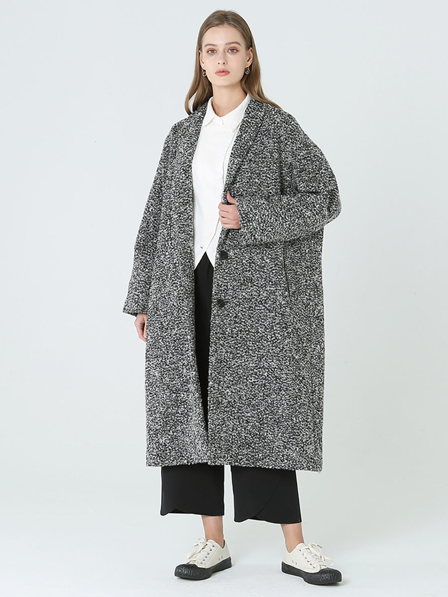 Long Wool Women Winter Long Sleeve Coat M2XL