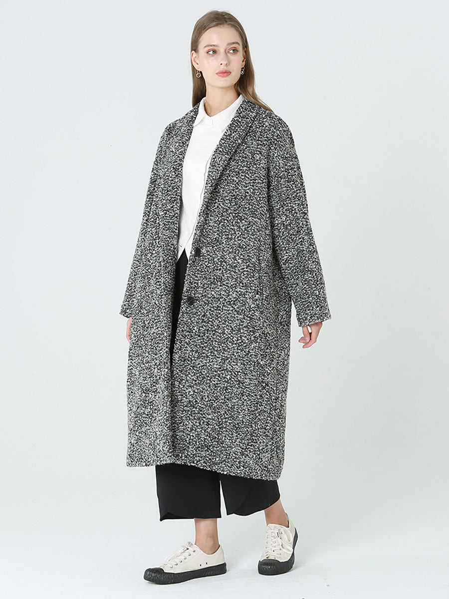 Long Wool Women Winter Long Sleeve Coat M2XL