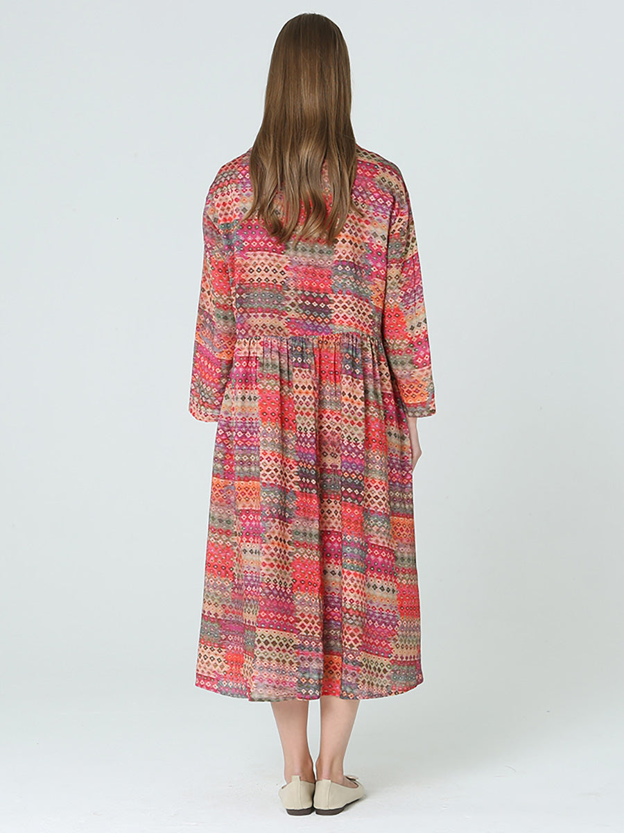 Prints Long Sleeve Spring Bohemia Dress