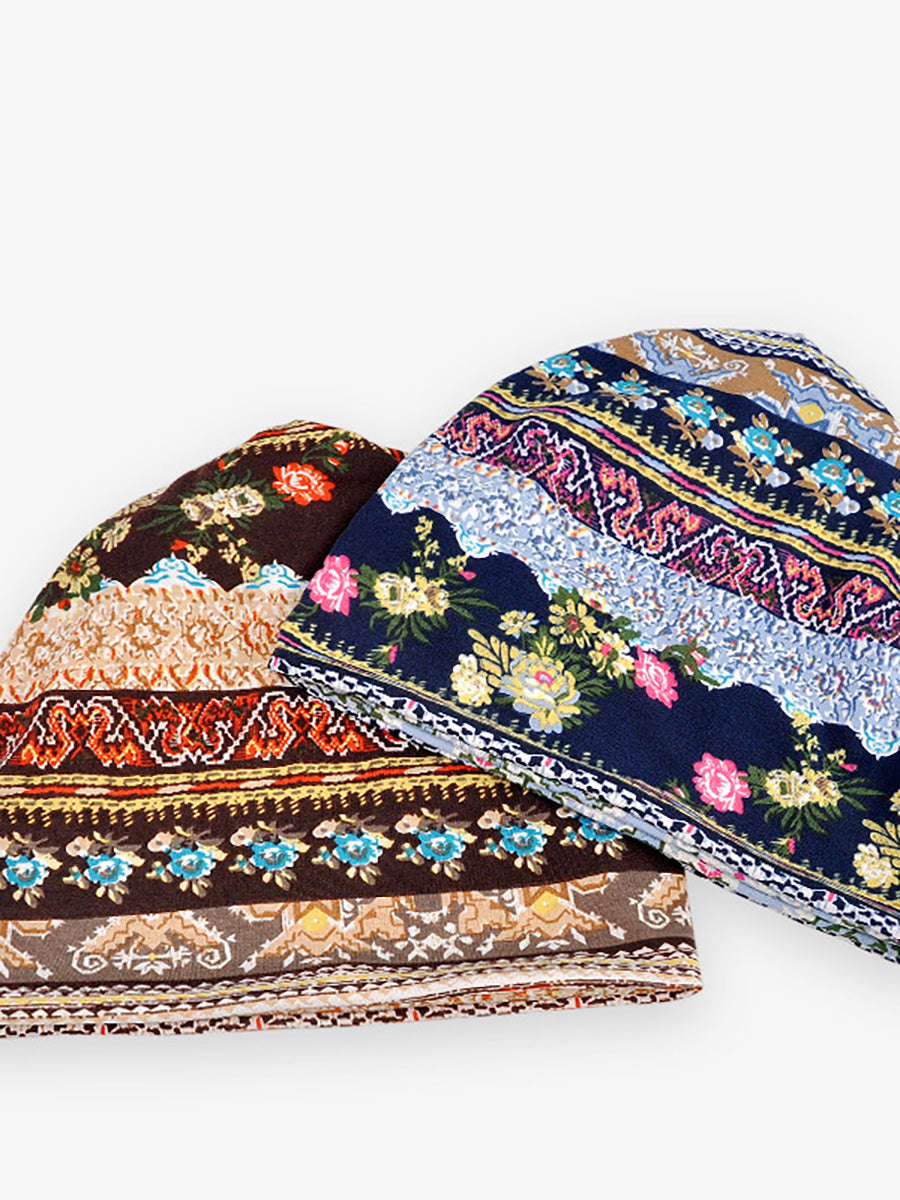 Cappello da donna sottile con stampe floreali per adulti primaverili