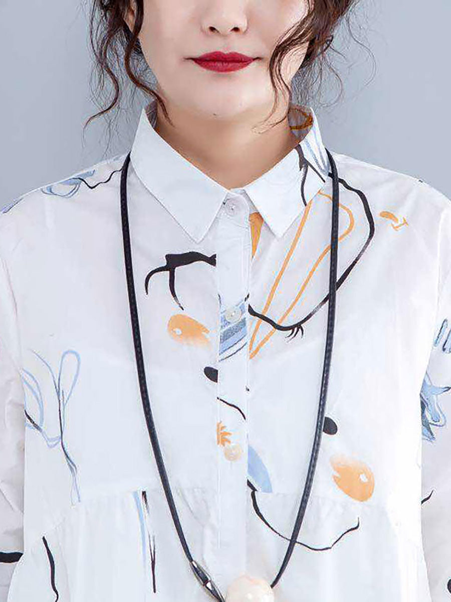 Camicia monopetto con colletto polo stampato