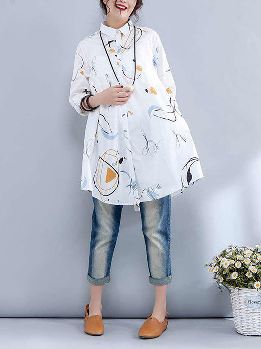 Camicia monopetto con colletto polo stampato