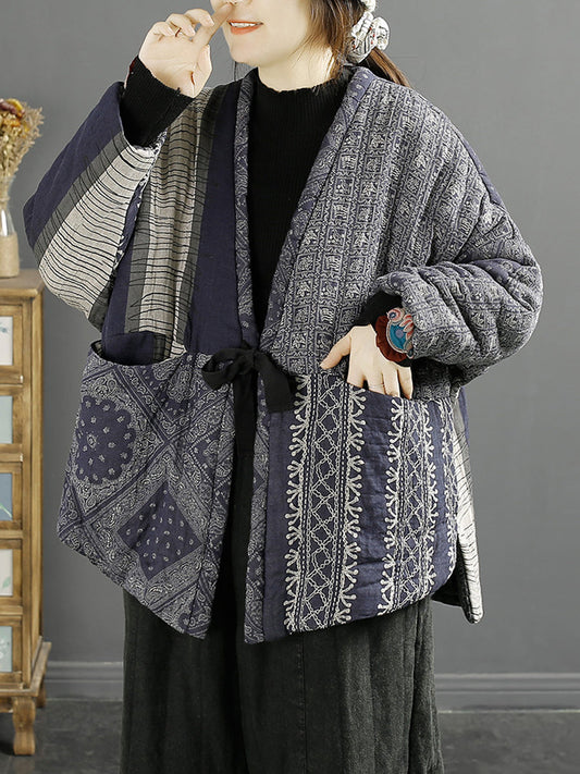 Cappotto imbottito caldo vintage da donna