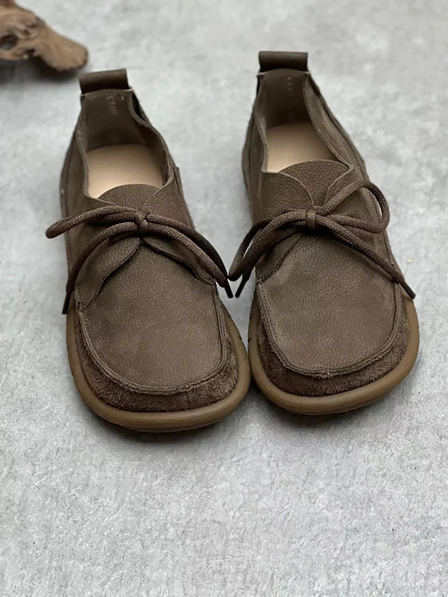 Scarpe morbide e solide con coulisse in pelle usurata
