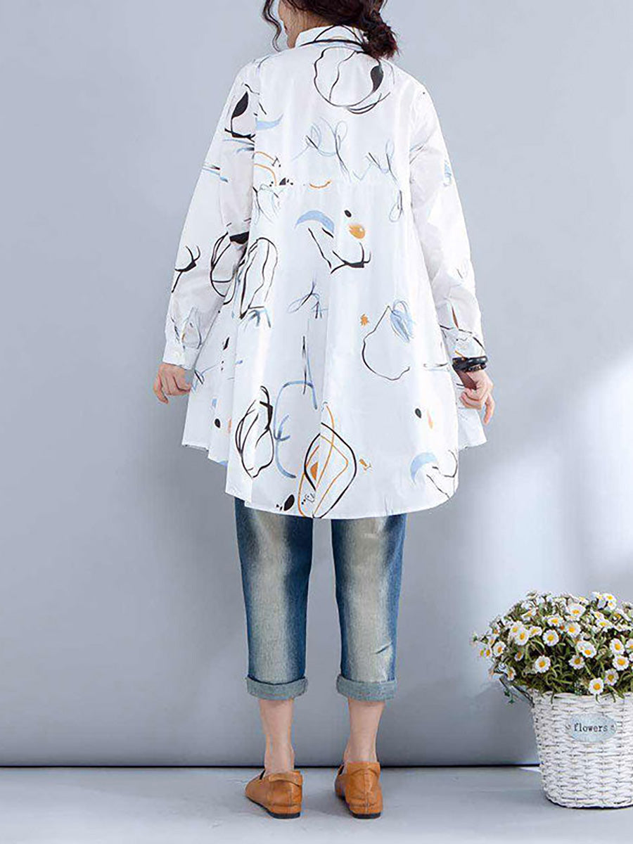 Camicia monopetto con colletto polo stampato