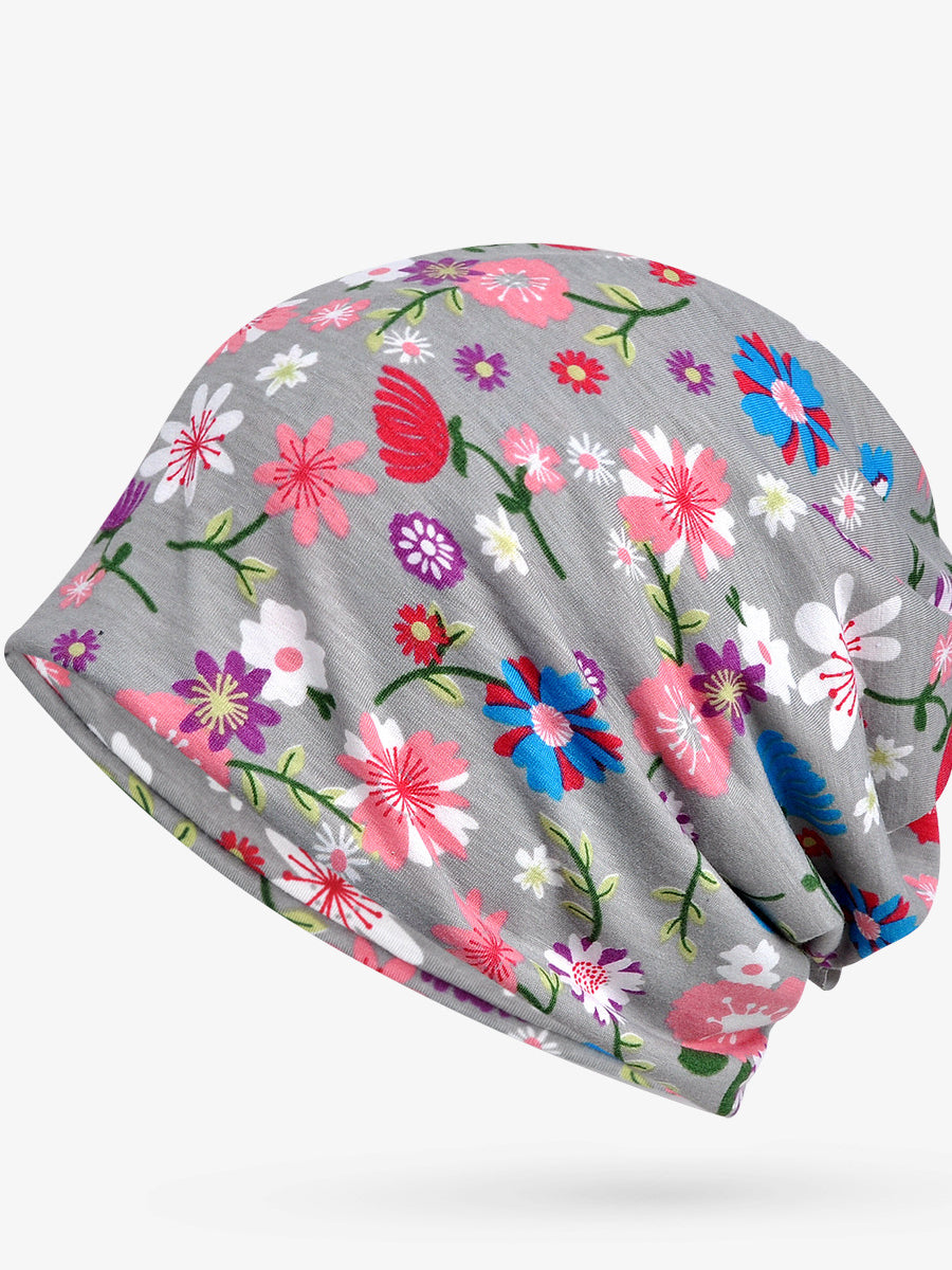 Cappello da donna sottile con stampe floreali per adulti primaverili