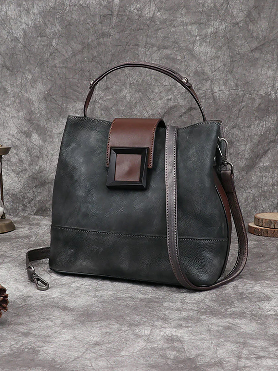 Borsa a tracolla in pelle retrò da donna
