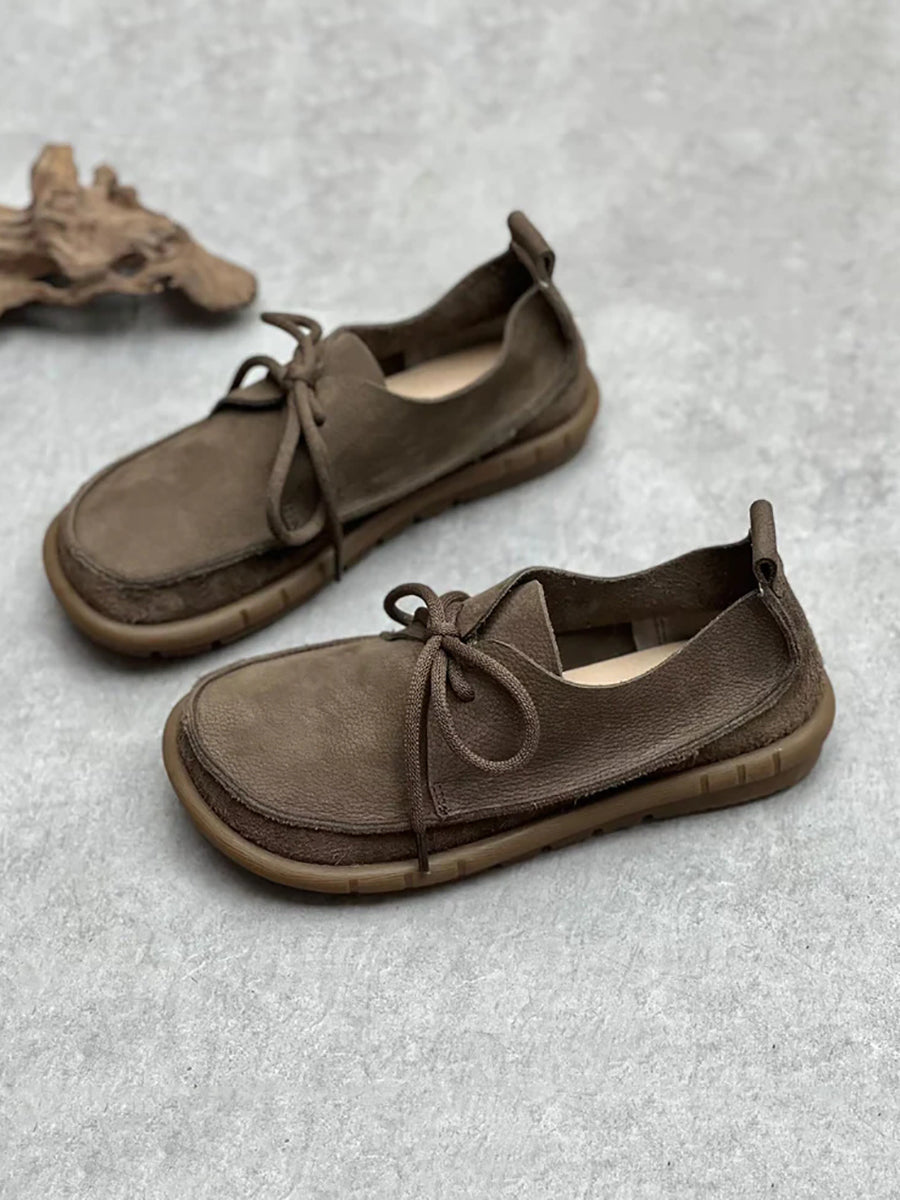 Scarpe morbide e solide con coulisse in pelle usurata