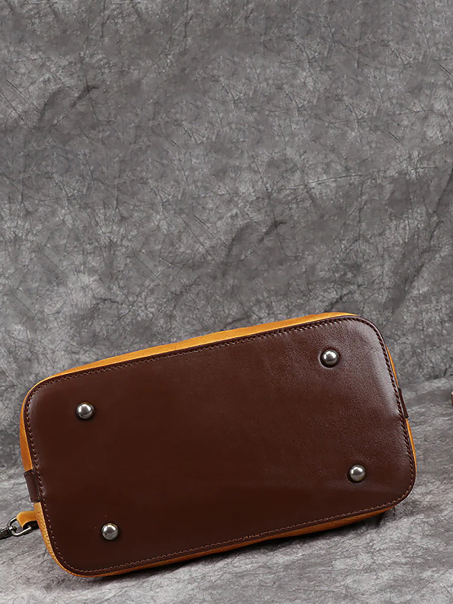 Borsa a tracolla in pelle retrò da donna