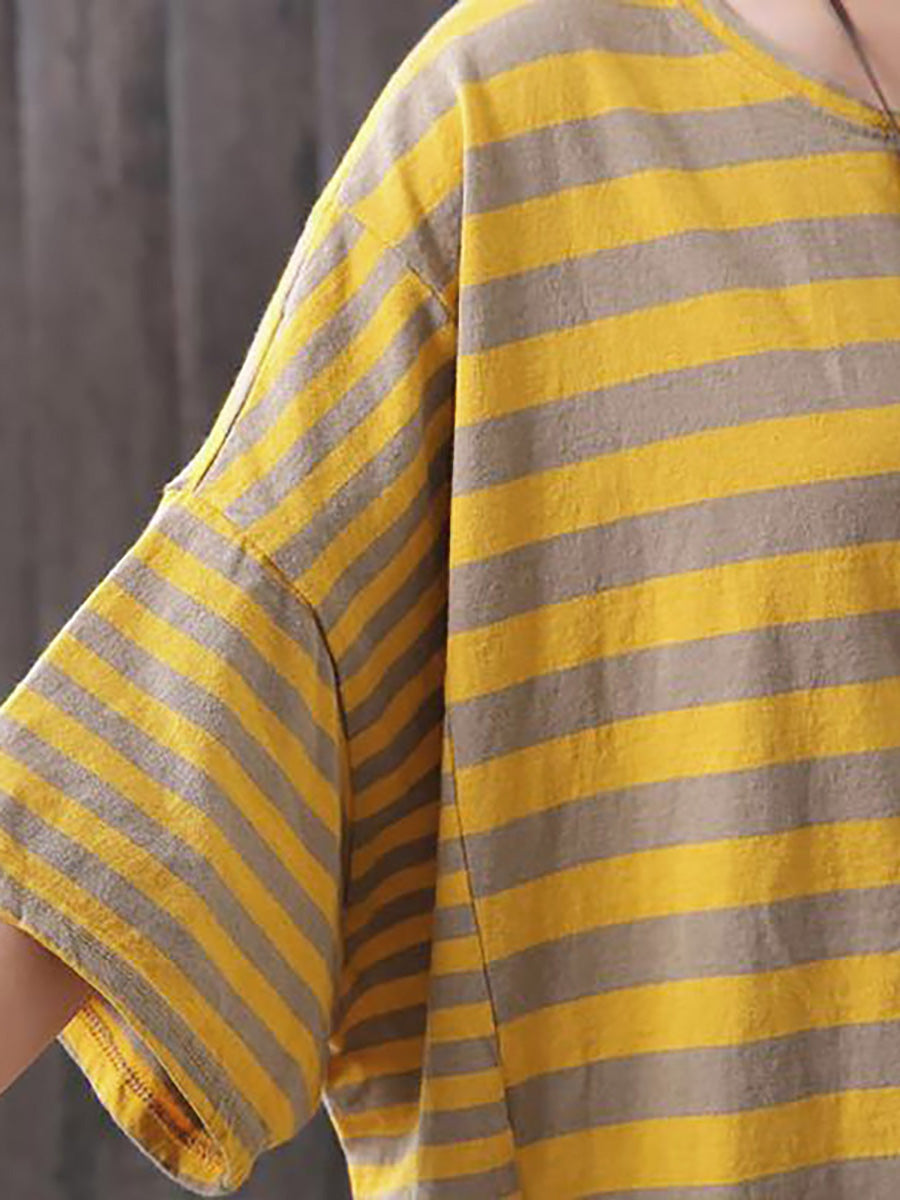 Maglietta casual a righe in cotone