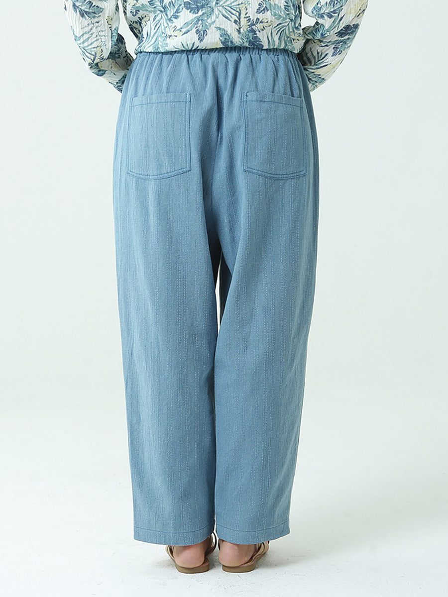 Pantalon ample décontracté à taille élastique pour femme