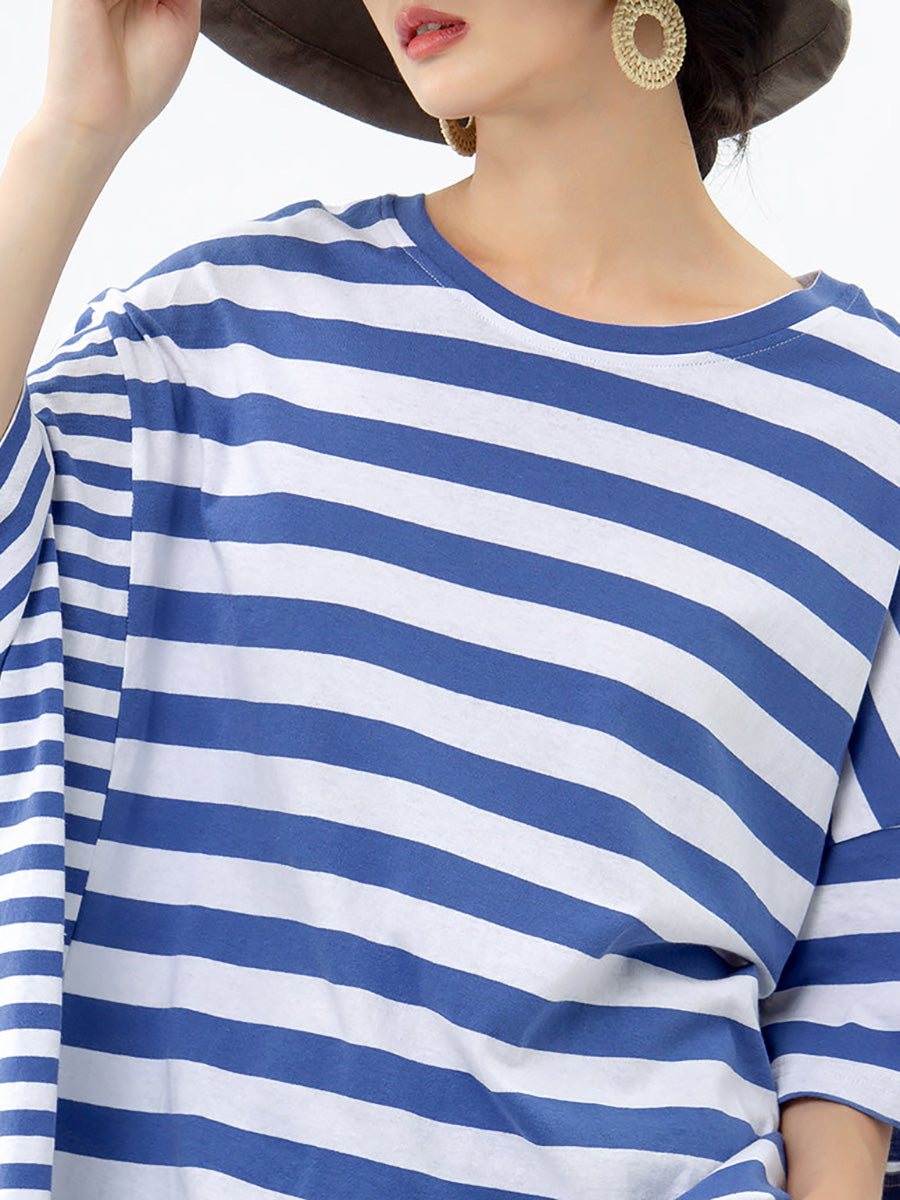 Maglietta casual a righe in cotone