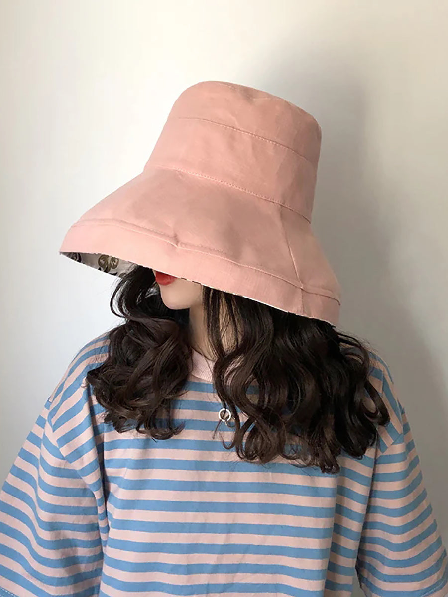 Cappello da sole estivo da donna, colore unico, pieghevole