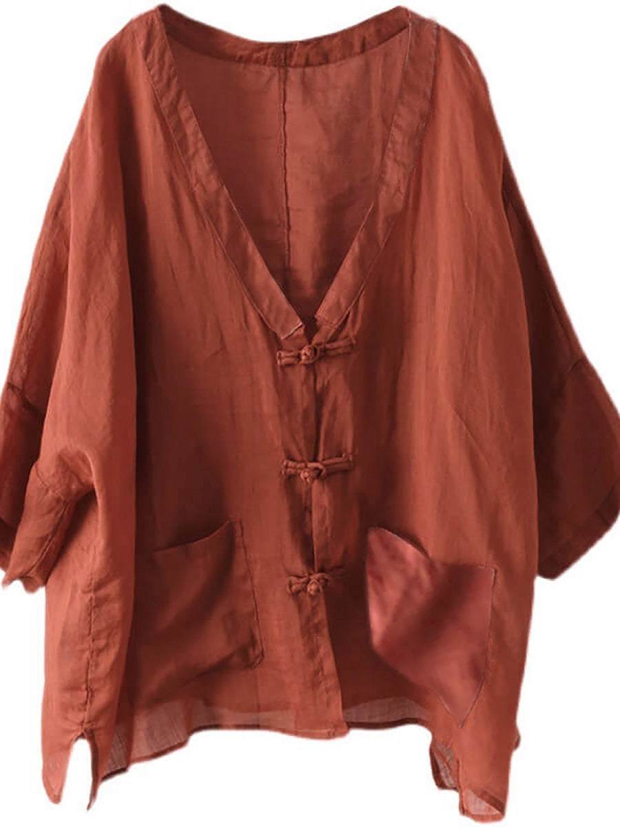Cardigan vintage con protezione solare e tasca in ramiè