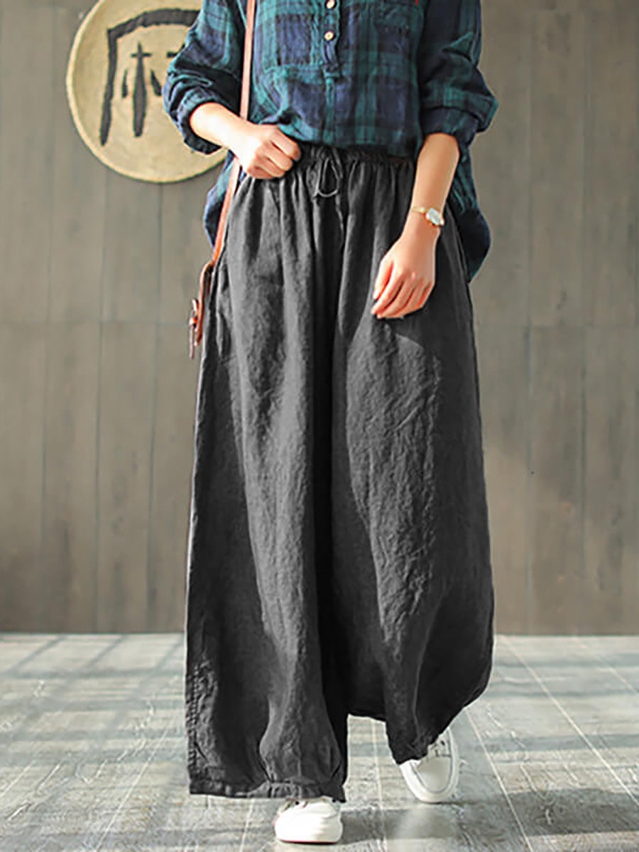 Pantalon large décontracté pour femme à jambes larges