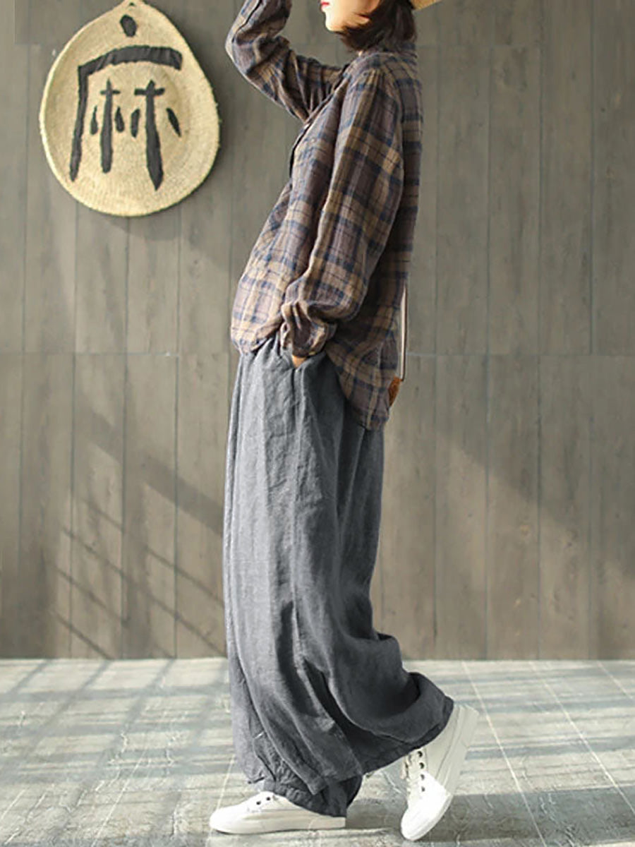 Pantalon large décontracté pour femme à jambes larges