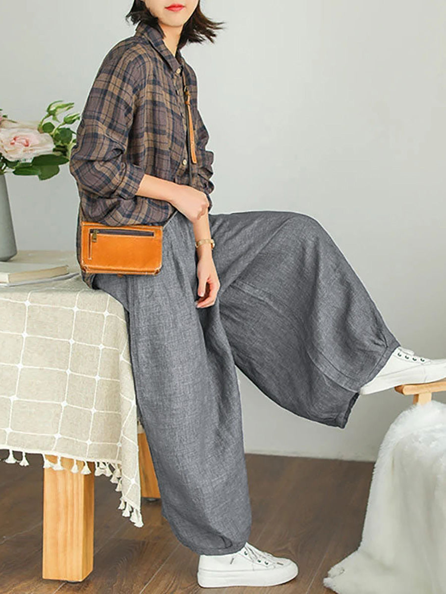 Pantalon large décontracté pour femme à jambes larges