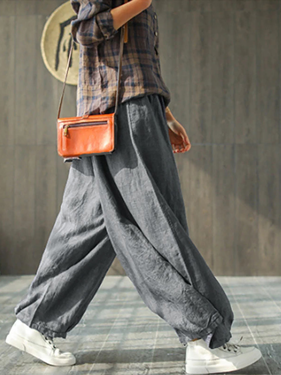 Pantalon large décontracté pour femme à jambes larges