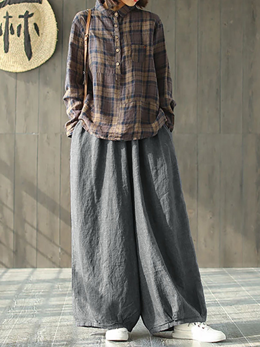Pantalon large décontracté pour femme à jambes larges