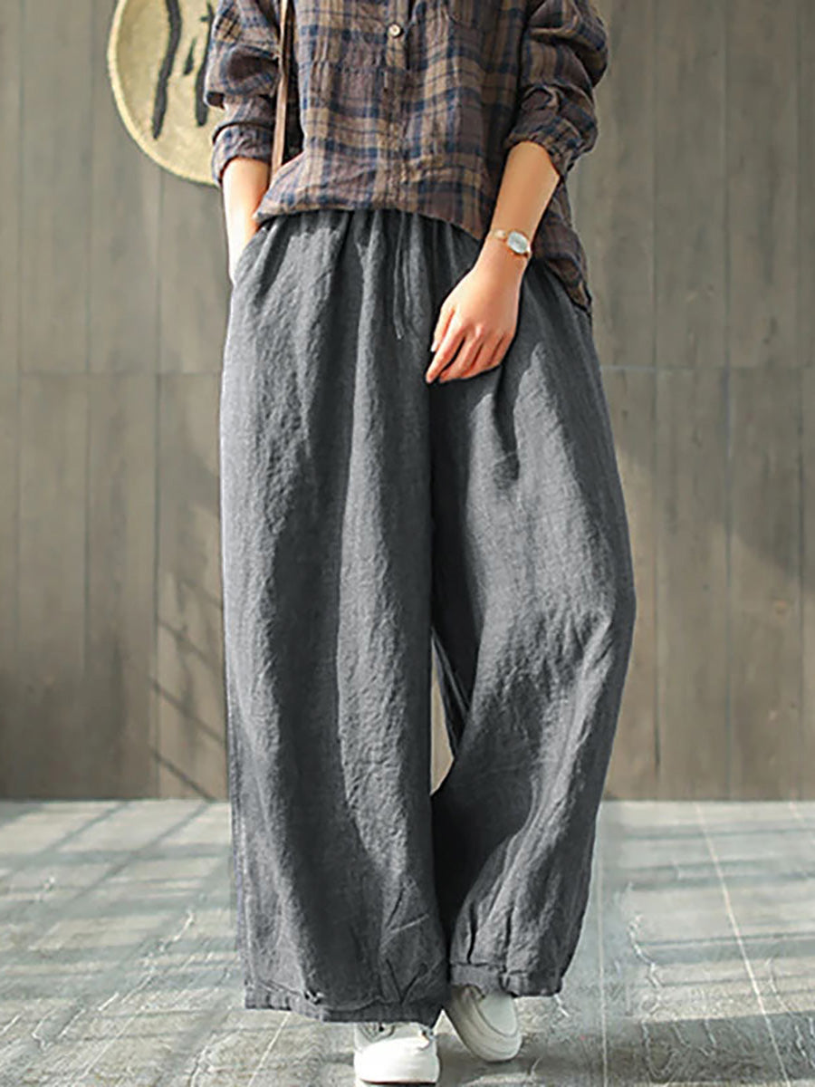 Pantalon large décontracté pour femme à jambes larges