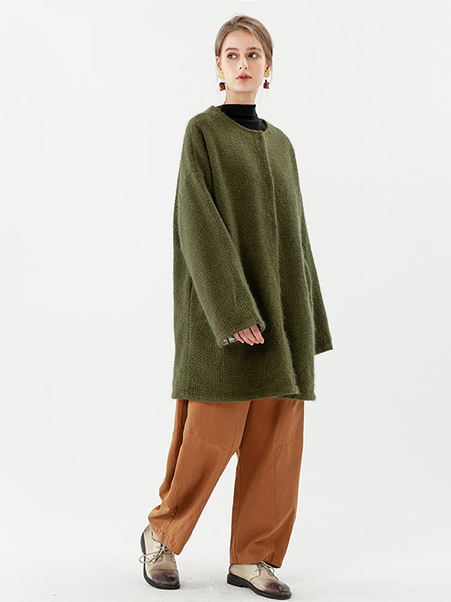 Women Pocket Breasted Casual Long Sleeve Coat