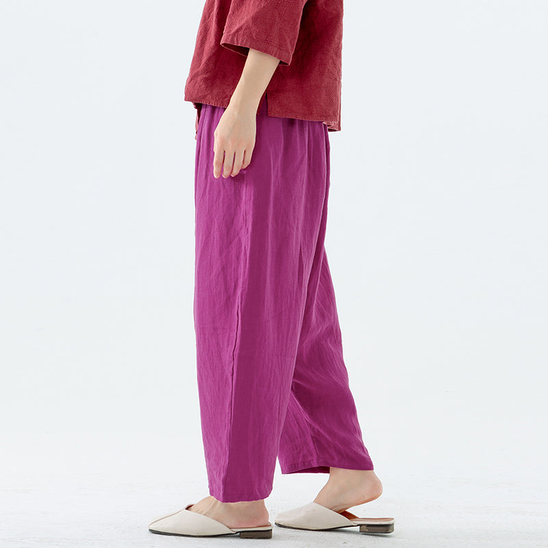 Summer Solid Linen Harem Pants
