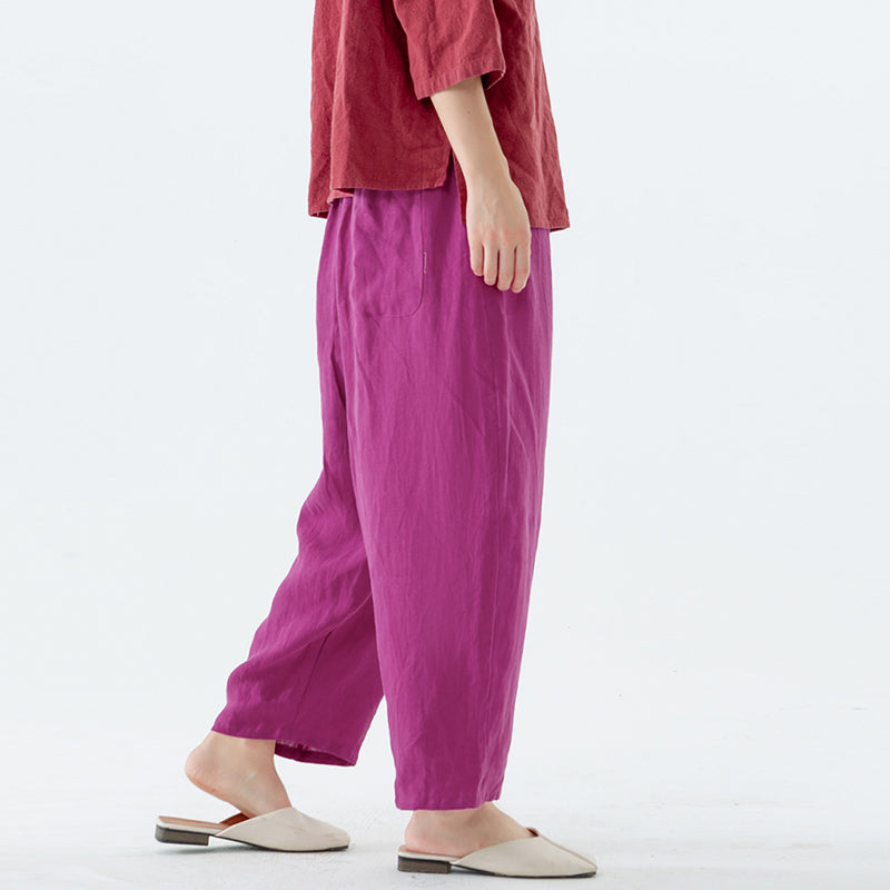 Summer Solid Linen Harem Pants