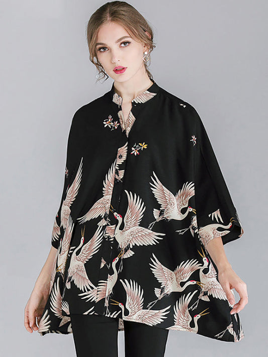 Women Fashion Animal Prints Loose Shirt
