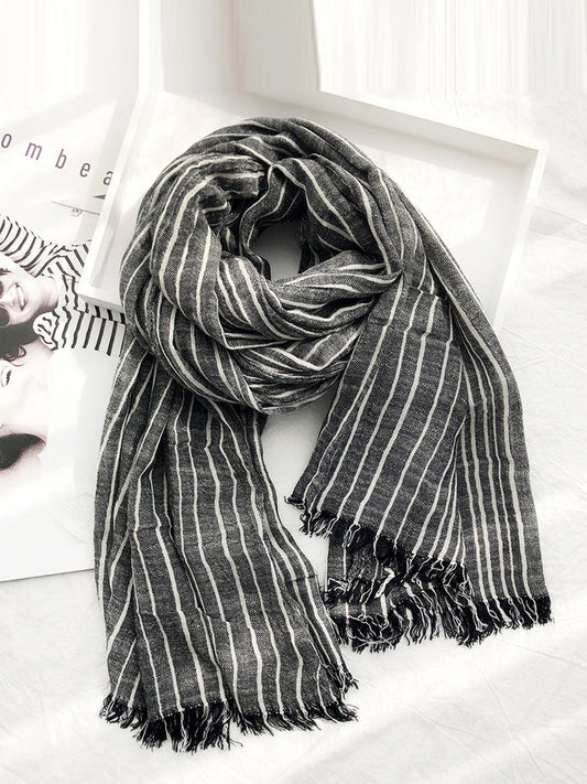 Sciarpe morbide con nappe a righe vintage da donna
