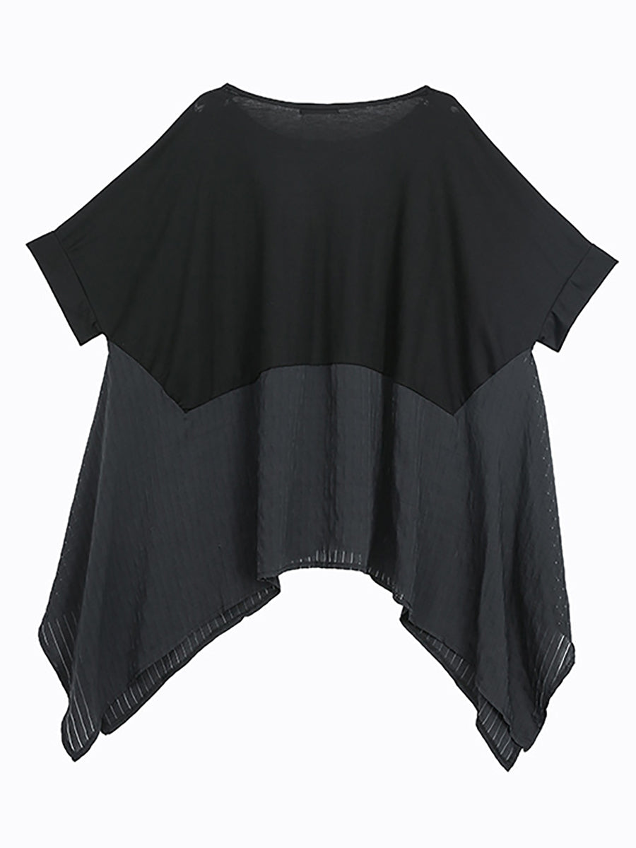 Maglietta casual irregolare patchwork estiva