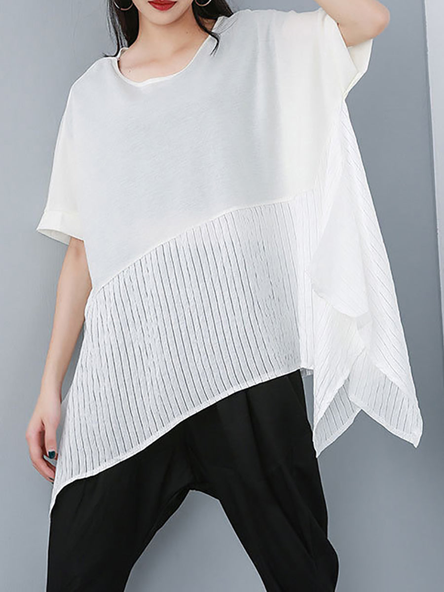 Maglietta casual irregolare patchwork estiva