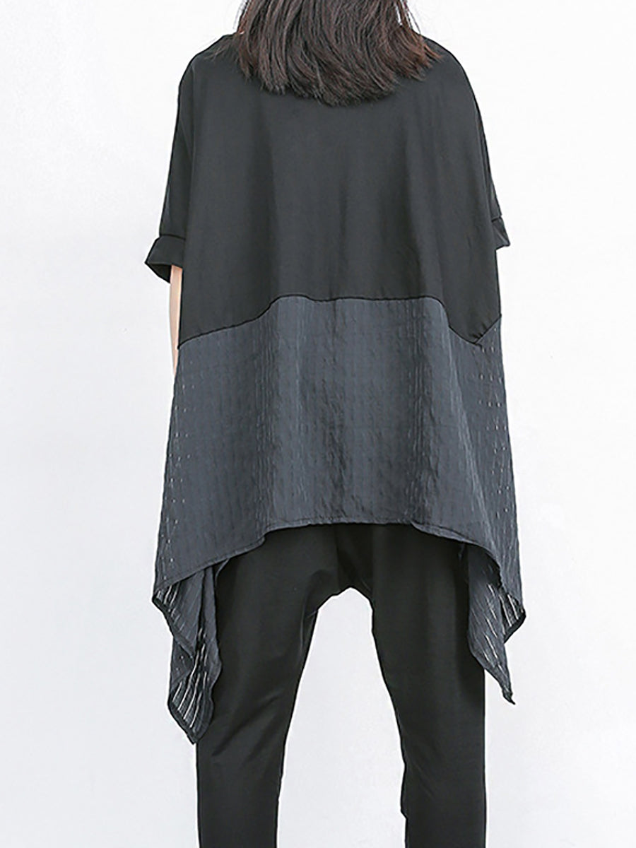 Maglietta casual irregolare patchwork estiva