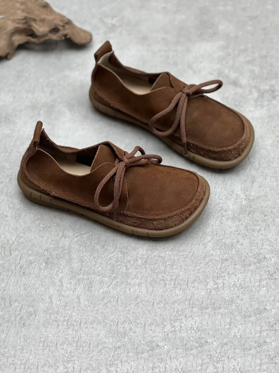 Scarpe morbide e solide con coulisse in pelle usurata
