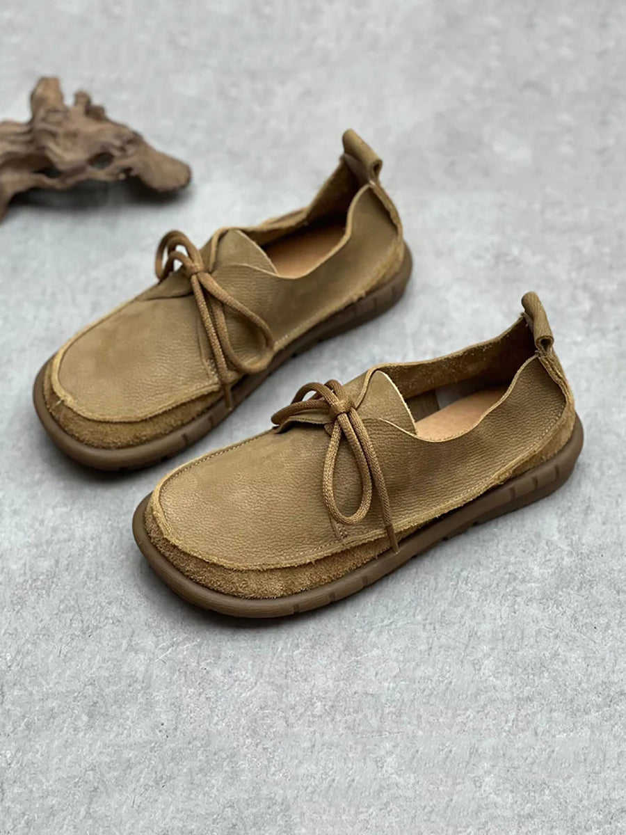 Scarpe morbide e solide con coulisse in pelle usurata