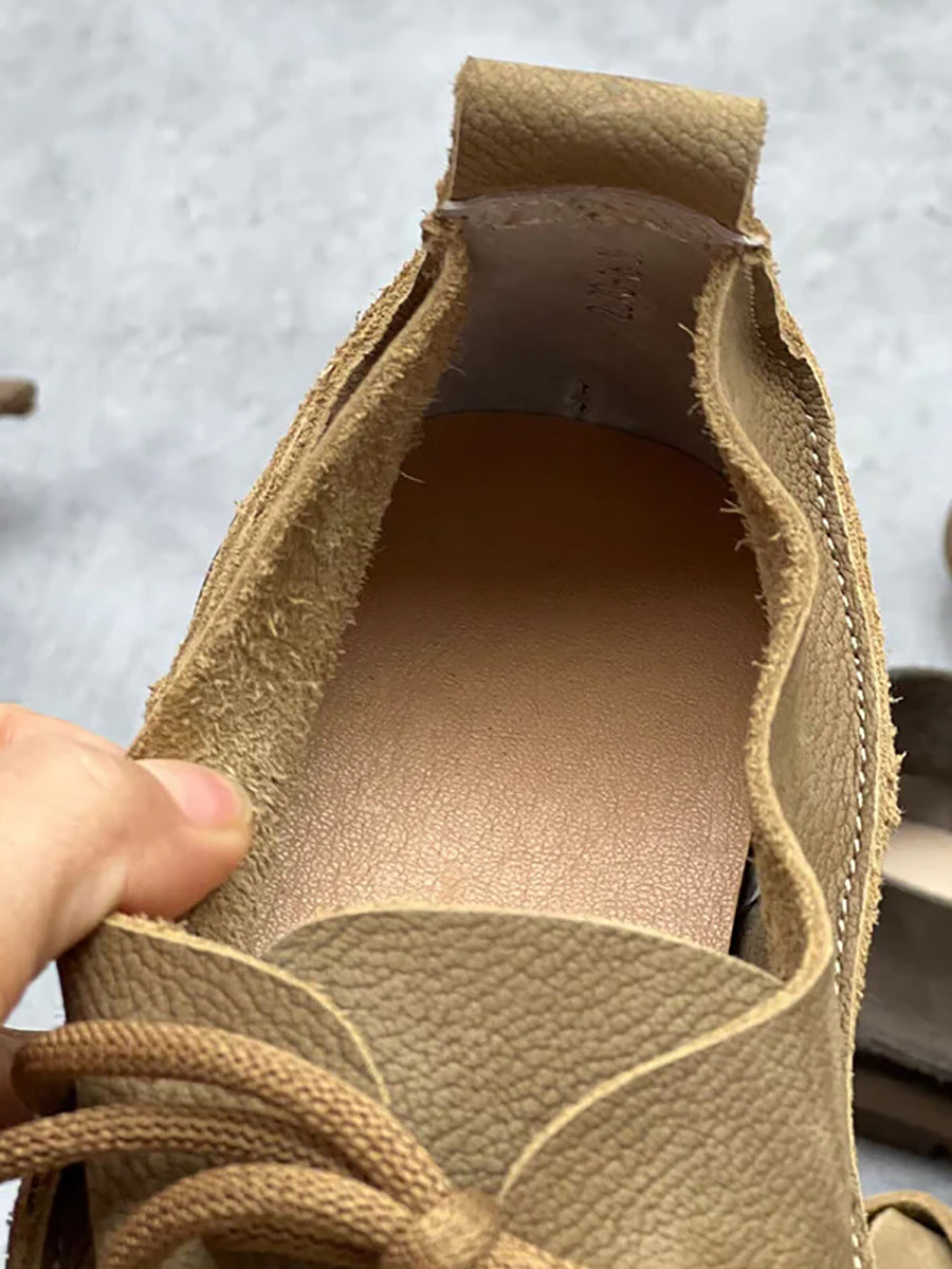 Scarpe morbide e solide con coulisse in pelle usurata