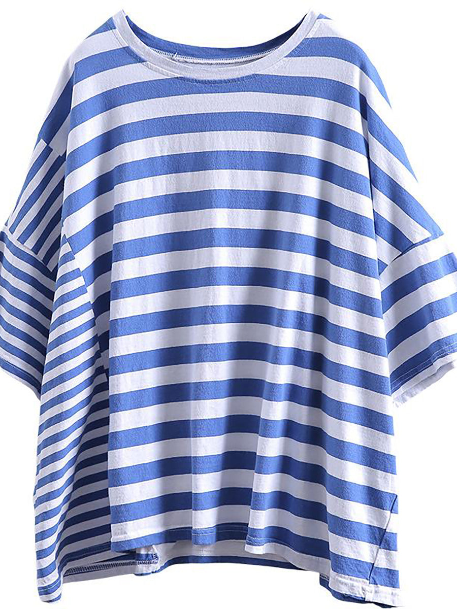 Maglietta casual a righe in cotone