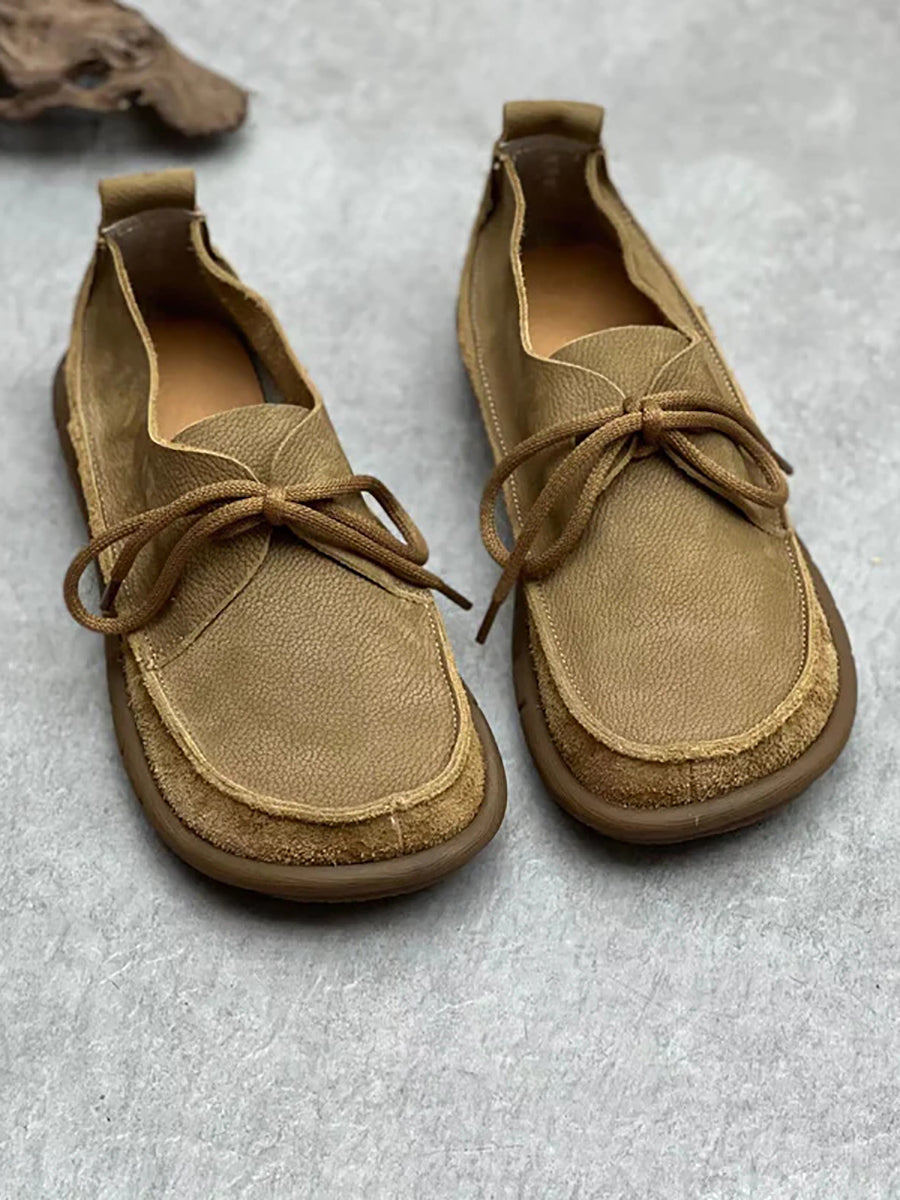 Scarpe morbide e solide con coulisse in pelle usurata