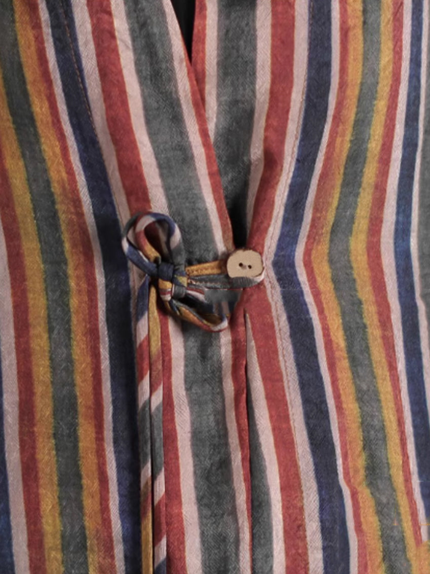 Camicia lunga e larga a righe vintage da donna + pantaloni